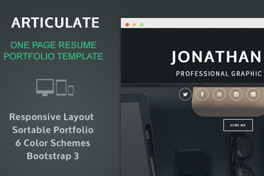 Articulate:Resume Portfolio in Bootstrap Themes - product preview 8