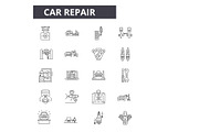 Car repair line icons for web and