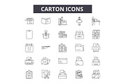 Carton line icons for web and mobile