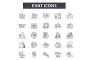 Chat line icons for web and mobile