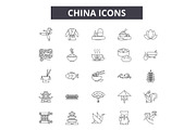 China line icons for web and mobile