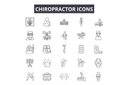 Chiropractor line icons for web and