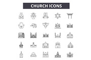 Church line icons for web and mobile