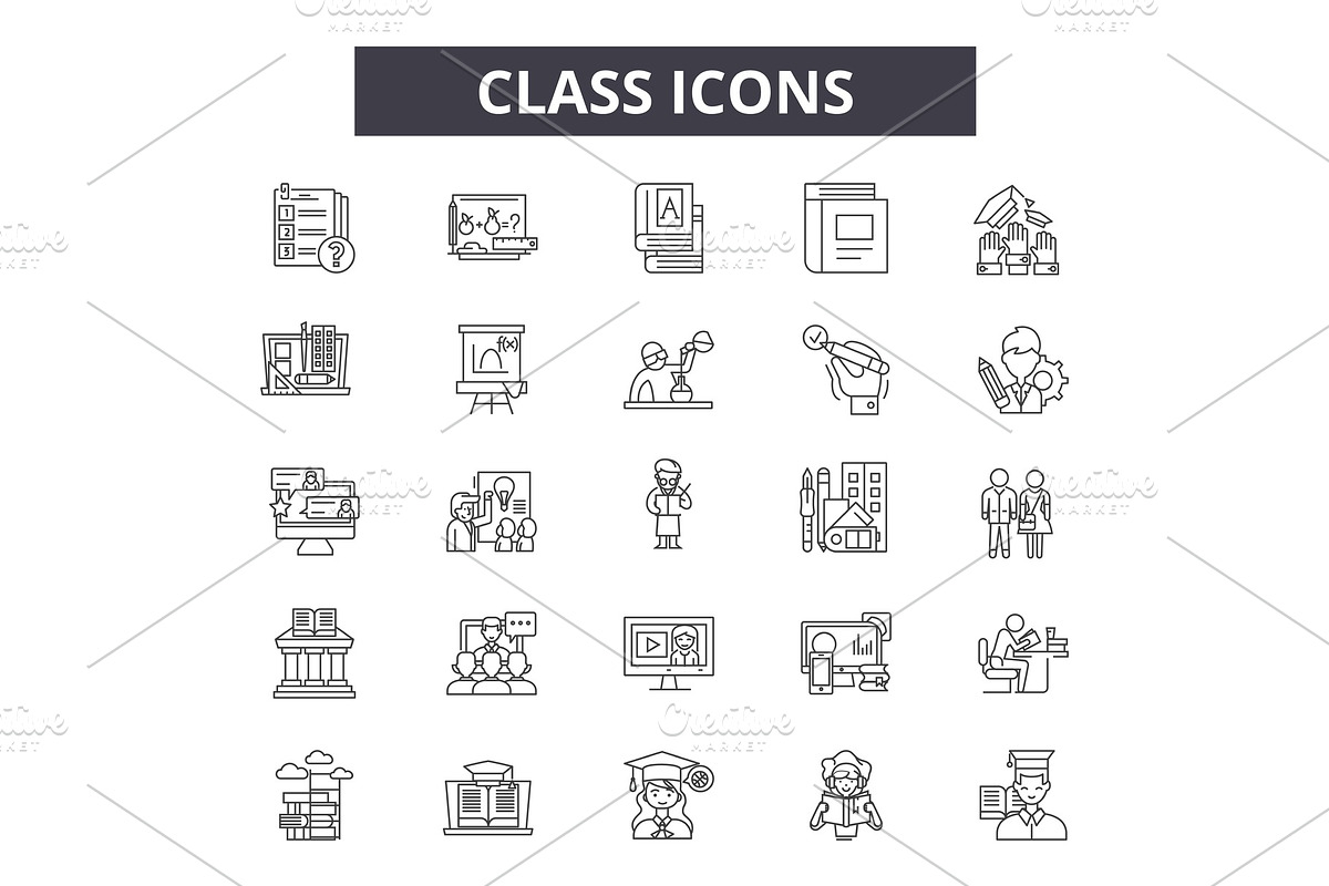 Class line icons for web and mobile in Illustrations - product preview 8