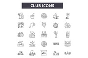 Club line icons for web and mobile
