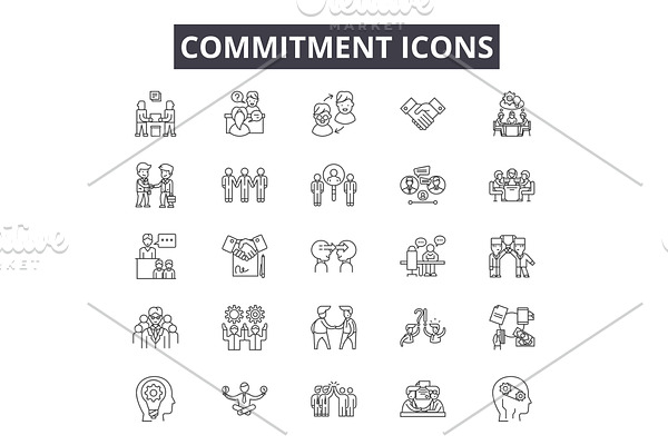 Commitment line icons for web and
