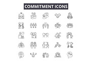 Commitment line icons for web and