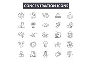 Concentration line icons for web and