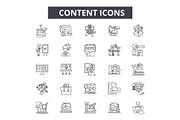 Content line icons for web and