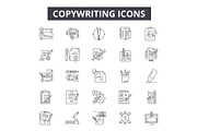 Copywriting line icons for web and