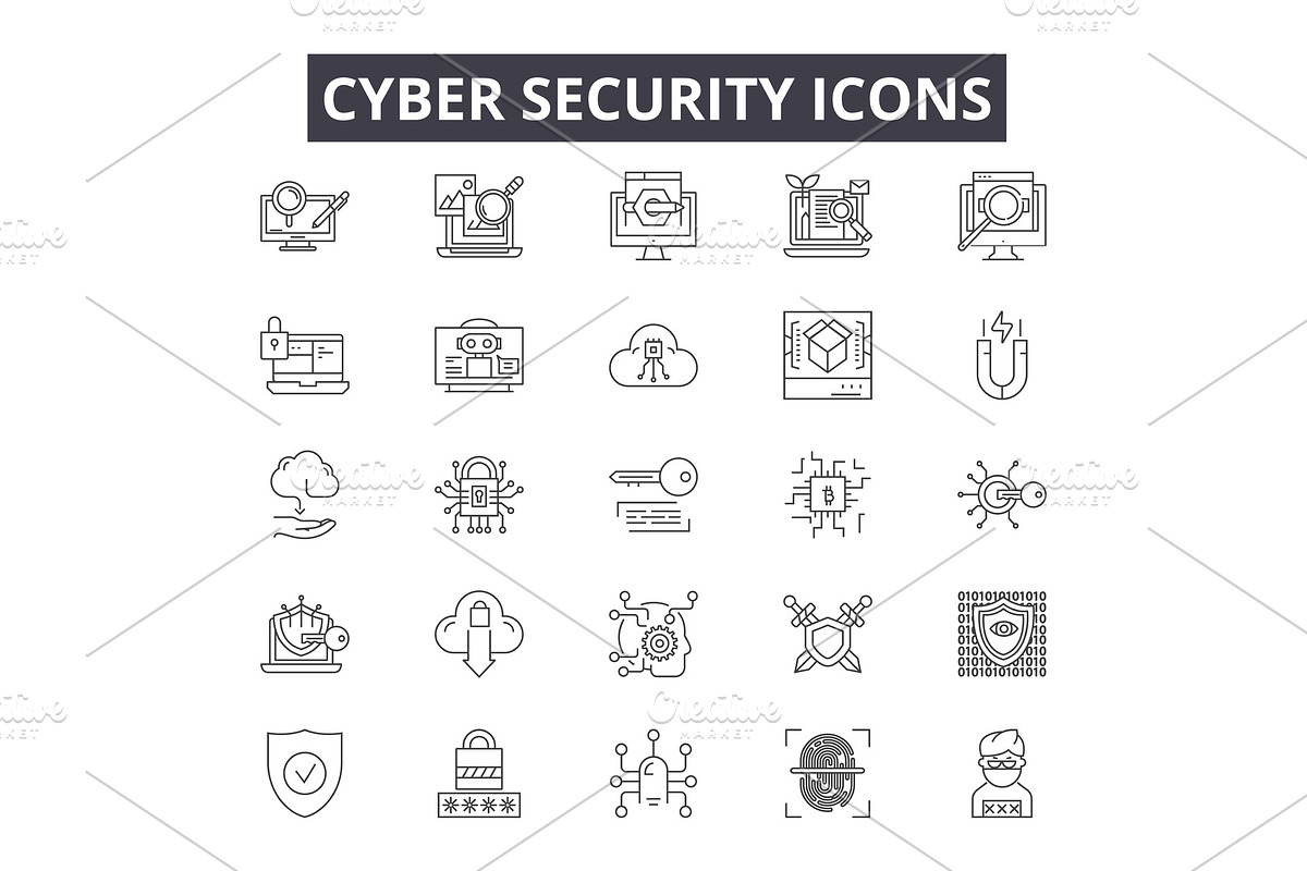 Cyber security line icons for web in Illustrations - product preview 8