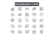 Dashboard line icons for web and