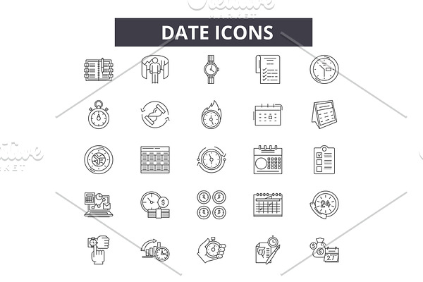 Date line icons for web and mobile