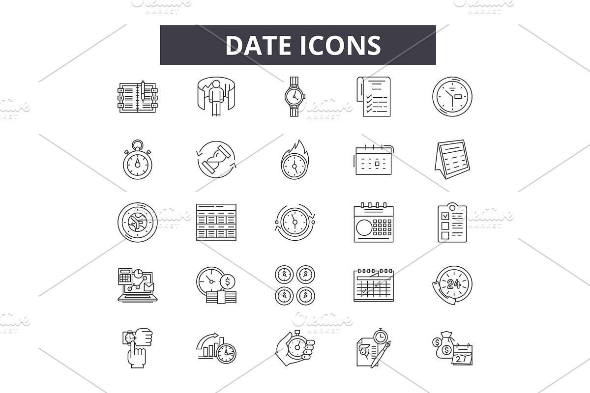 Date line icons for web and mobile in Illustrations - product preview 8