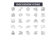 Discussion line icons for web and