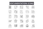 Documentation line icons for web and