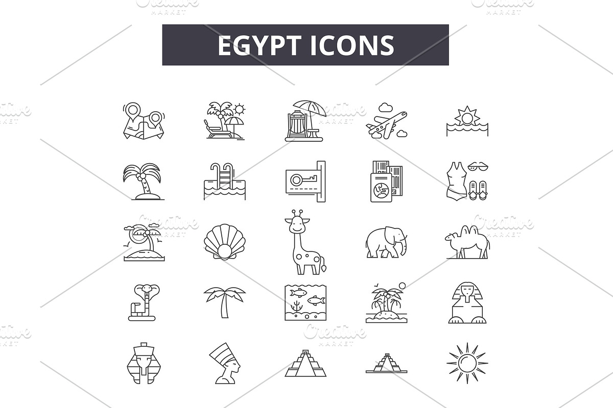 Egypt line icons for web and mobile in Illustrations - product preview 8