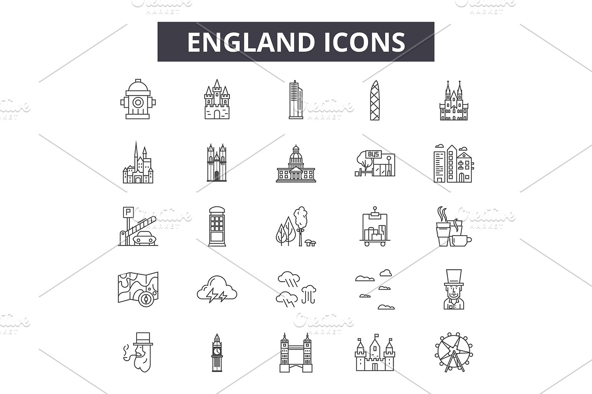 England line icons for web and in Illustrations - product preview 8