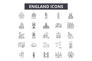 England line icons for web and