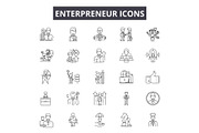 Enterpreneur line icons for web and