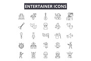 Entertainer line icons for web and