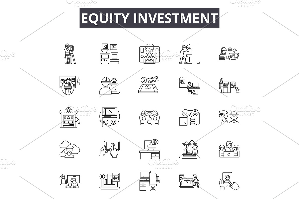 Equity investment line icons for web in Illustrations - product preview 8