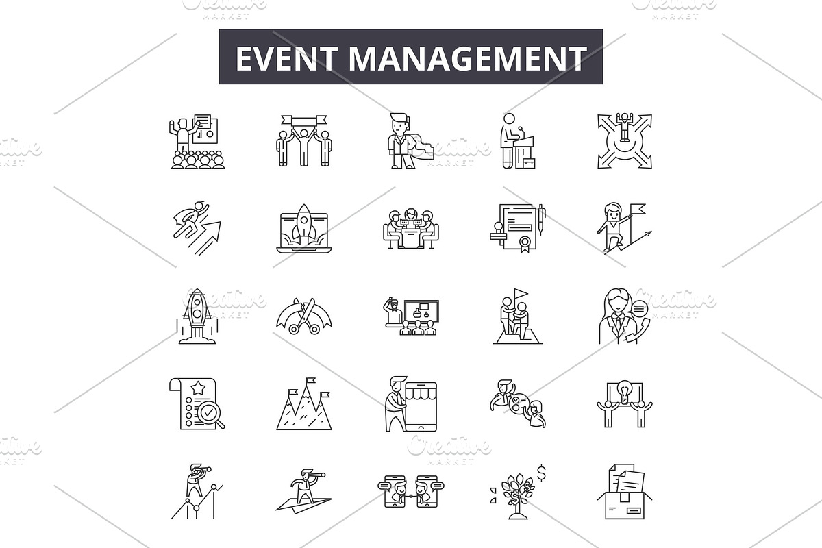 Event management line icons for web in Illustrations - product preview 8