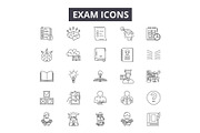 Exam line icons for web and mobile