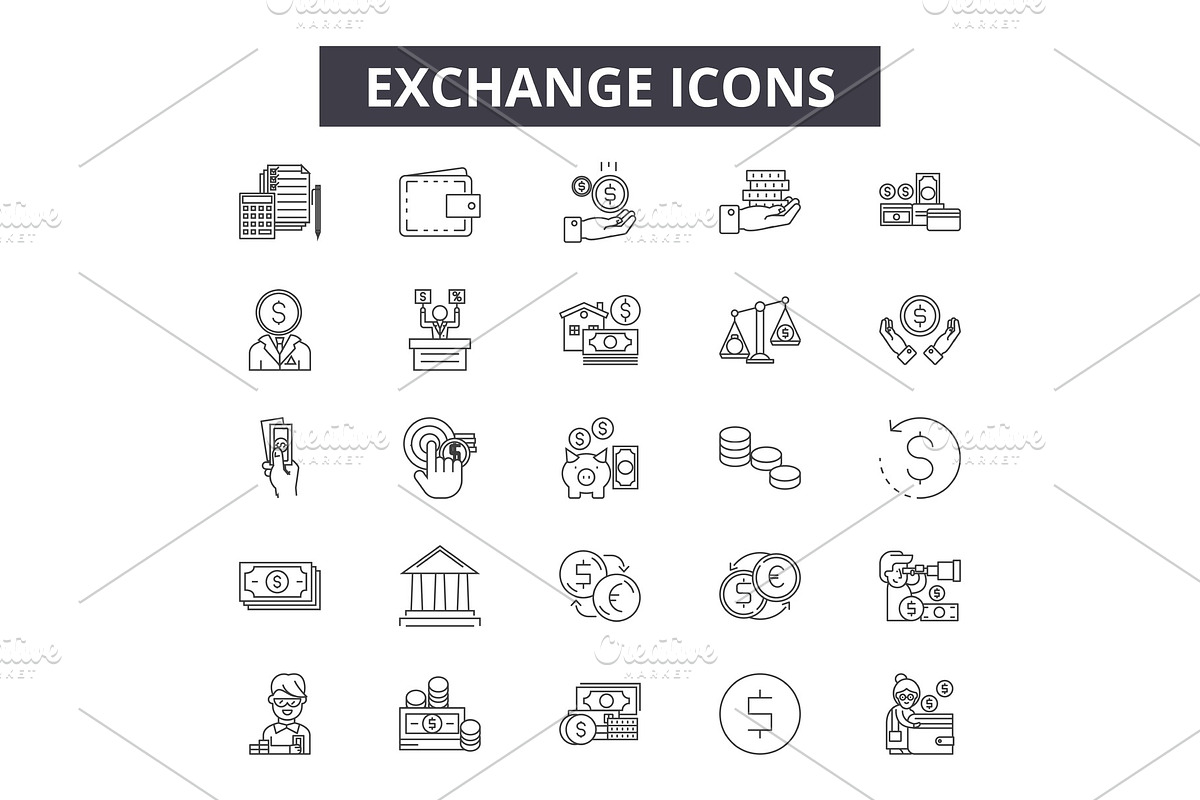 Exchange line icons for web and in Illustrations - product preview 8