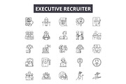 Executive recruiter line icons for