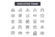 Executive team line icons for web