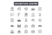 Exhibition centre line icons for web