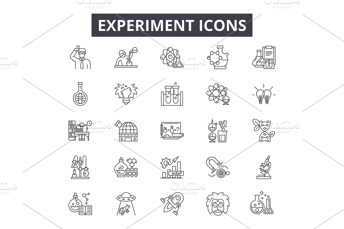 Experiment line icons for web and in Illustrations - product preview 8