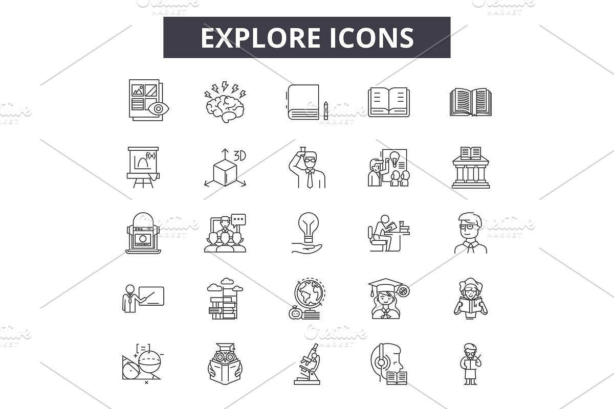 Explore line icons for web and in Illustrations - product preview 8