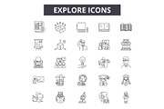 Explore line icons for web and