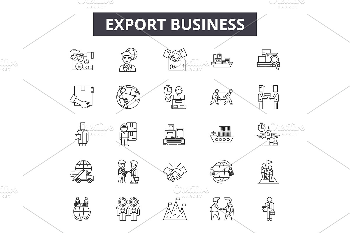 Export business line icons for web in Illustrations - product preview 8