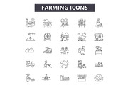 Farm line icons for web and mobile