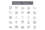 Farming products line icons for web