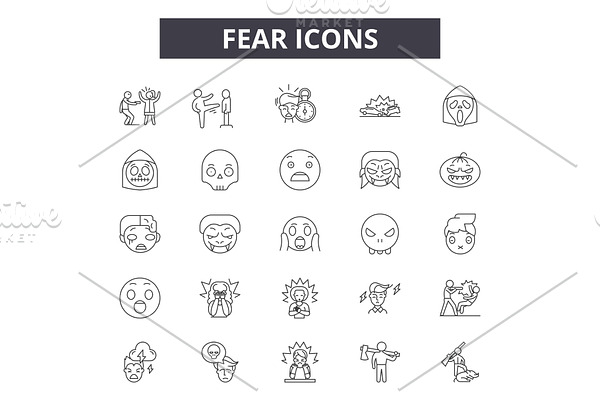 Fear line icons for web and mobile