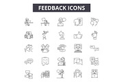 Feedback line icons for web and