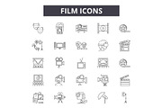 Film line icons for web and mobile