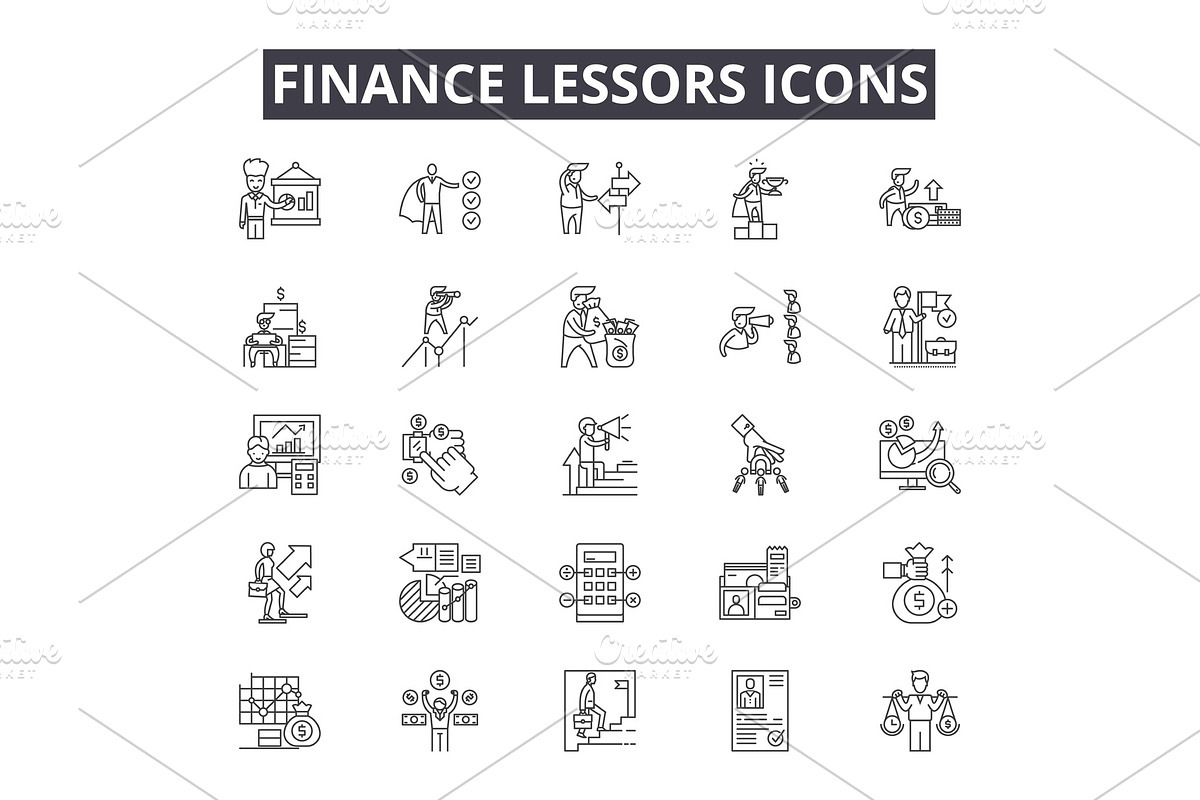 Finance lessors line icons for web in Illustrations - product preview 8