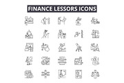 Finance lessors line icons for web