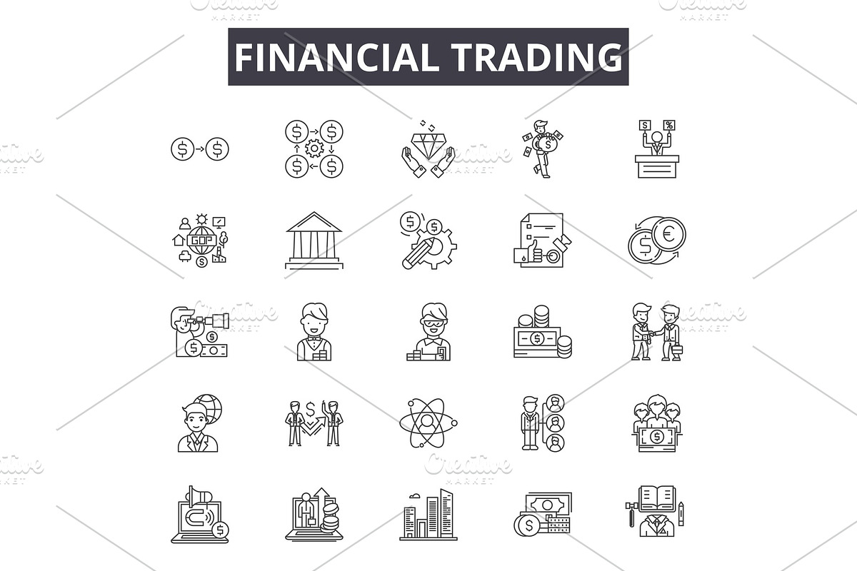 Financial trading line icons for web in Illustrations - product preview 8