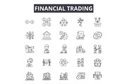 Financial trading line icons for web