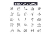 Financing line icons for web and