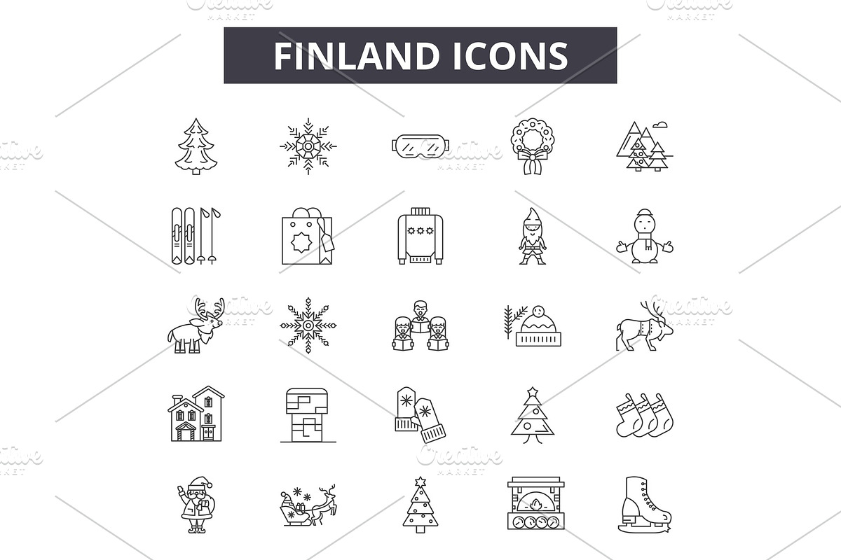 Finland line icons for web and in Illustrations - product preview 8