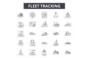 Fleet tracking line icons for web