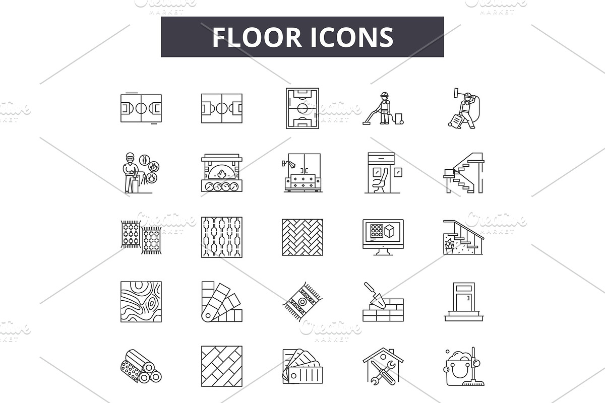 Floor icons line icons for web and in Objects - product preview 8