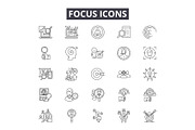 Focus line icons for web and mobile